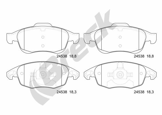 Set placute frana,frana disc 24538 00 701 00 BRECK